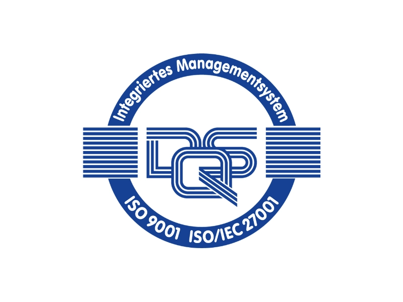 DQS Zertifizierungssiegel Integriertes Managementsystem ISO 9001 ISO/IEC 27001