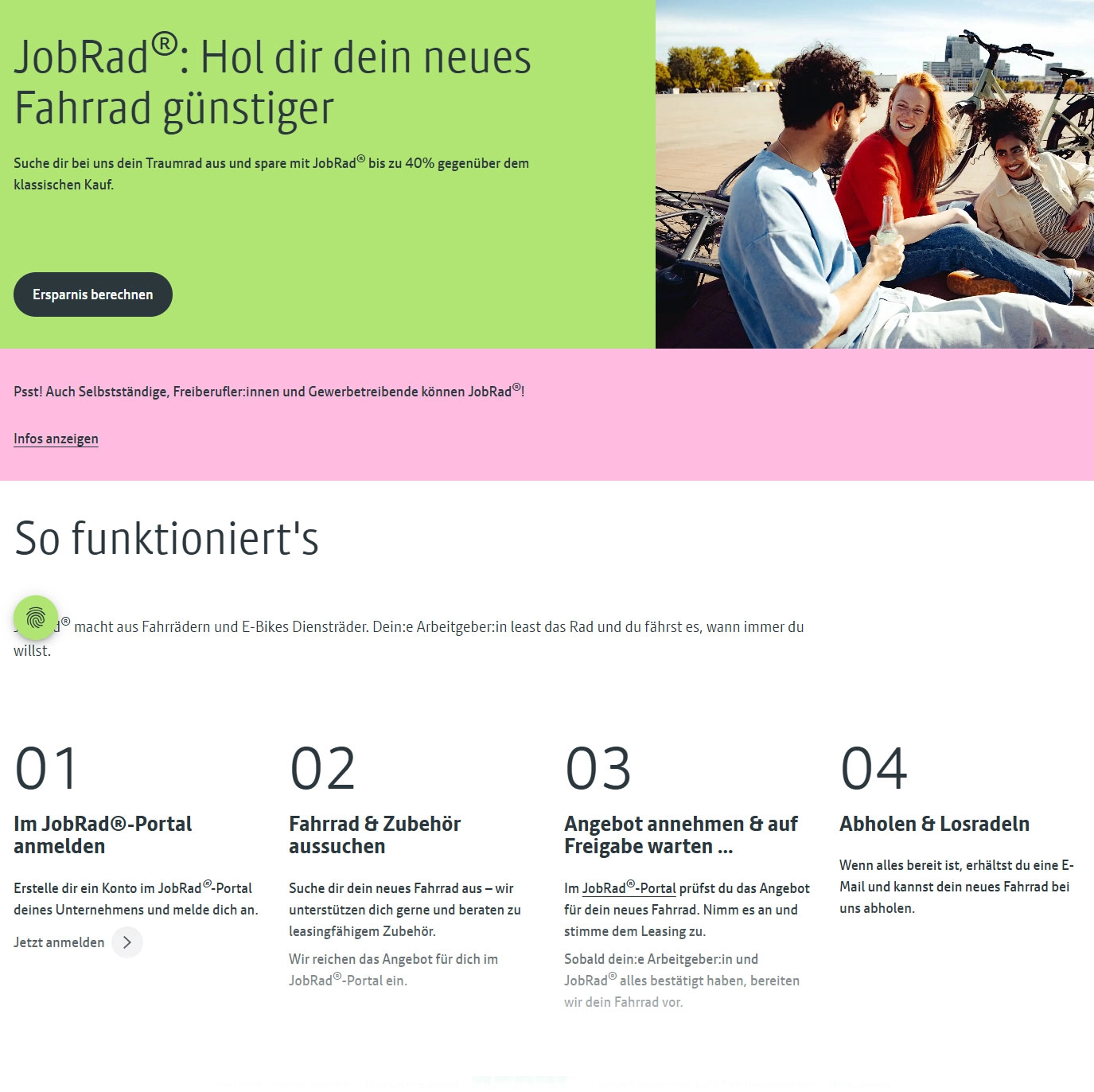 Screenshot iframe5 JobRad für Arbeitnehmer:innen